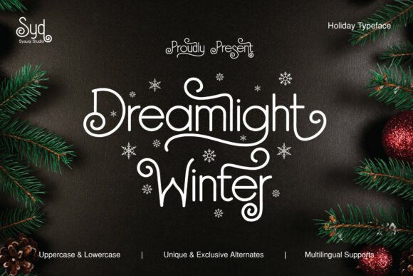 Dreamlight Winter: A Handwritten Display Font for Festive Campaigns