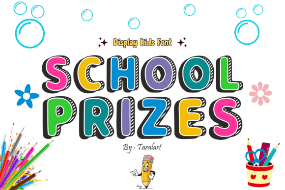 School Prizes Font: A Whimsical Display Typeface for Small Business Branding
